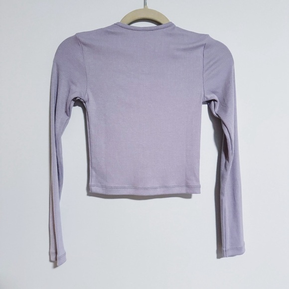 Outdoor Voices - Lilac CozyRib Cropped Button Down Cardigan - Picture 5 of 5